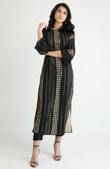 Black laser cut tunic (one piece)