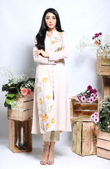 Tunic in Sandi floral embroidery-midi length