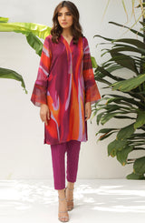 Magenta & Orange Printed Tunic (tunic only)