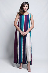 Multi Color-striped midi length tunic.