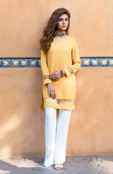 Tuscan sun yellow tunic in georgette chiffon