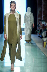 Handcrafted Green Ombre mirrorwork jacket