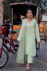 Pistachio Green Fine Cotton Silk (Two Piece Set)