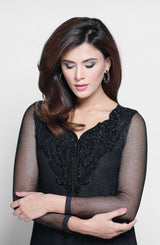 Black Dress in mesh net (two piece set)