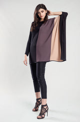 Black & Brown Printed angular tunic (one piece)