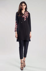 Black Tunic with multi coloured filigree (1 piece)