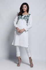 White Dress - embroidered. (two piece set)