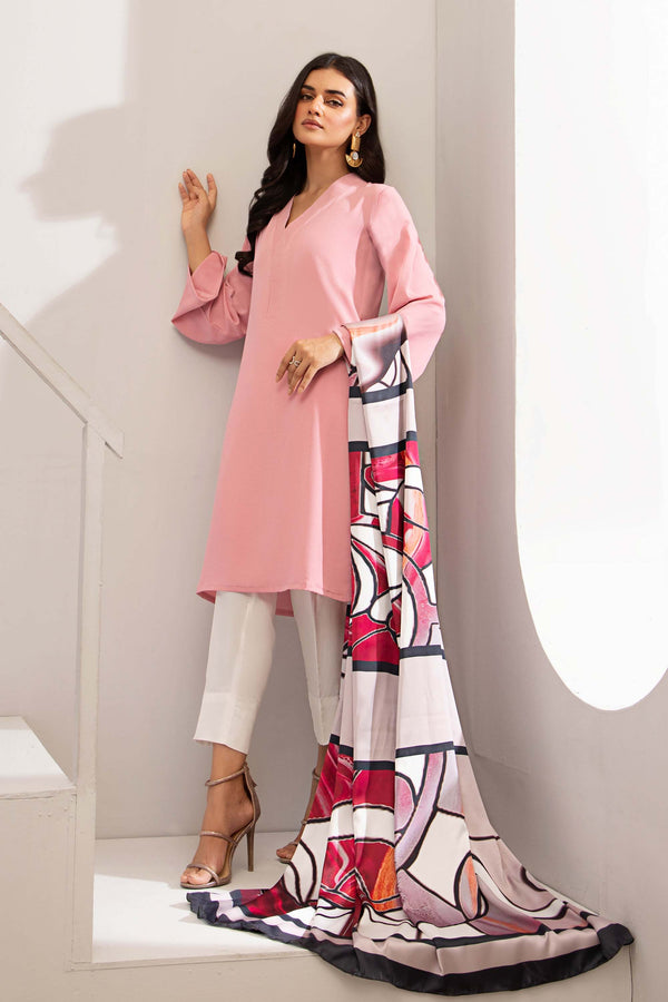 Souffle pink solid tunic (tunic only)