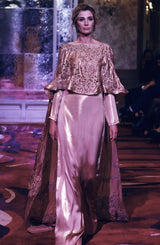 Floor length Cape-with crystals & pearls.