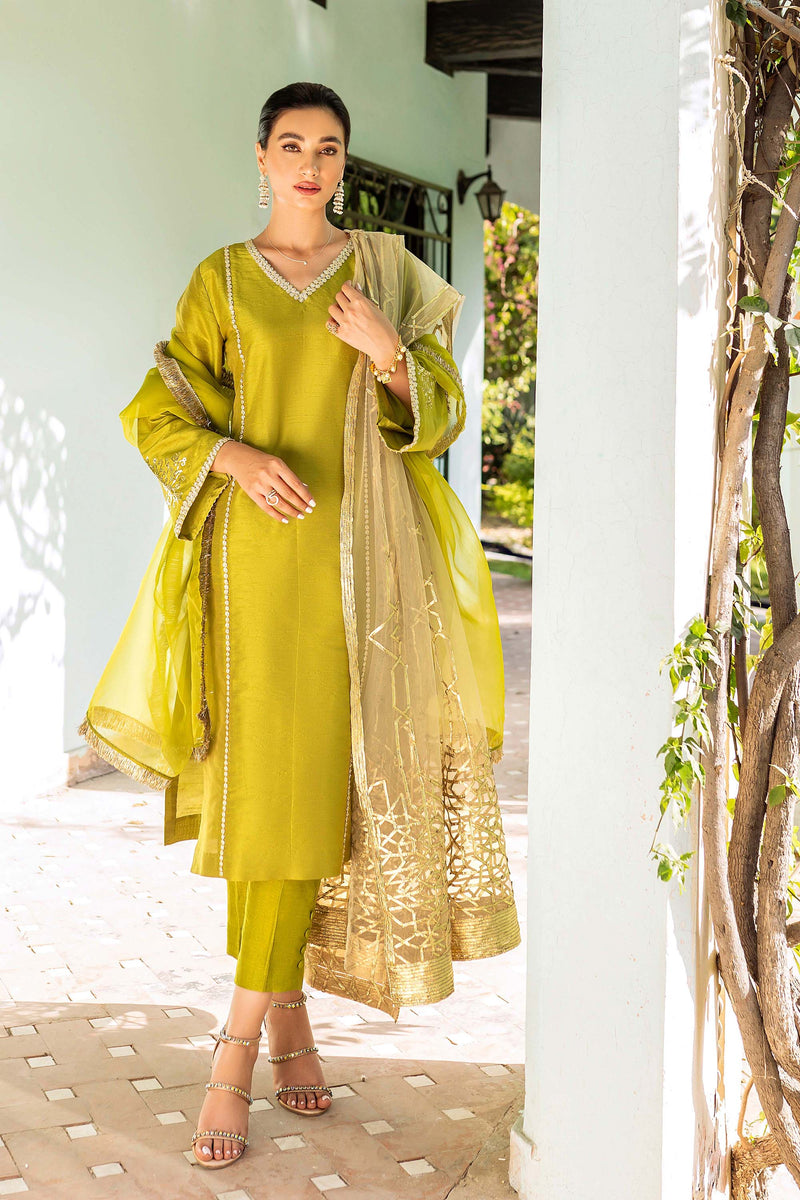 Green Naqshi and swarovski stone (three piece set)