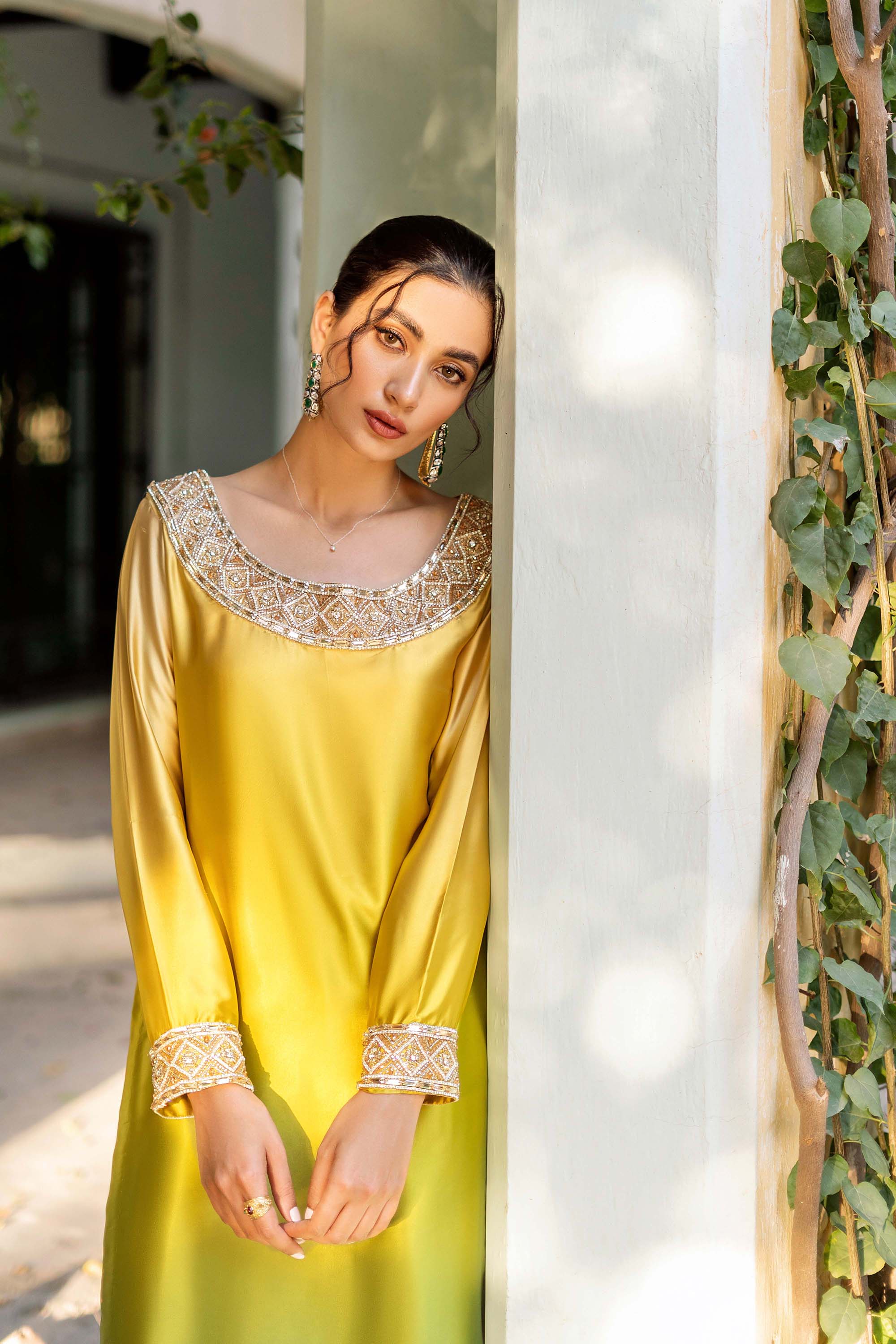 Hana Luxury Pret Embroidered Raw Silk 2 Piece Dress Sundea Sprinkle main image 1