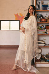 Parfait nude tunic with tilla and sequins embroidery  (three piece set)
