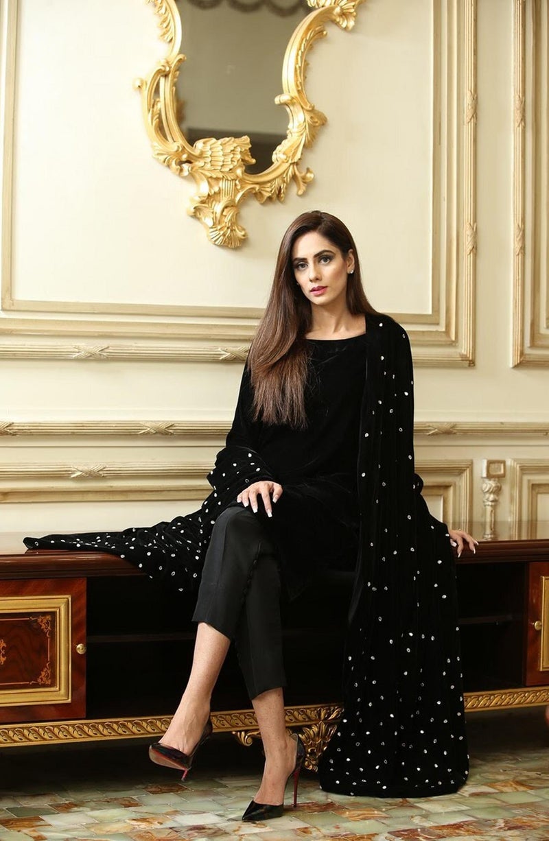 Lana Black Velvet Shawl Lana Black Velvet Shawl