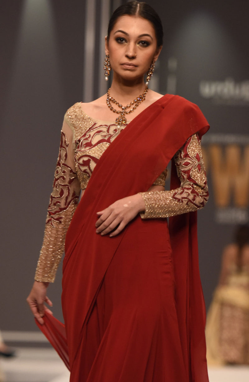 Scarletta| Lehenga Saree & Blouse - Natasha Kamal