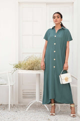 Khaki Green tunic with gold buttons (one piece)