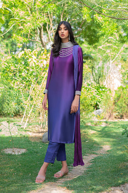 Violet to deep purple crystal (two piece set)