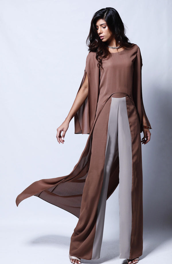Brown Tunic- Loose Fit- U shaped hemline