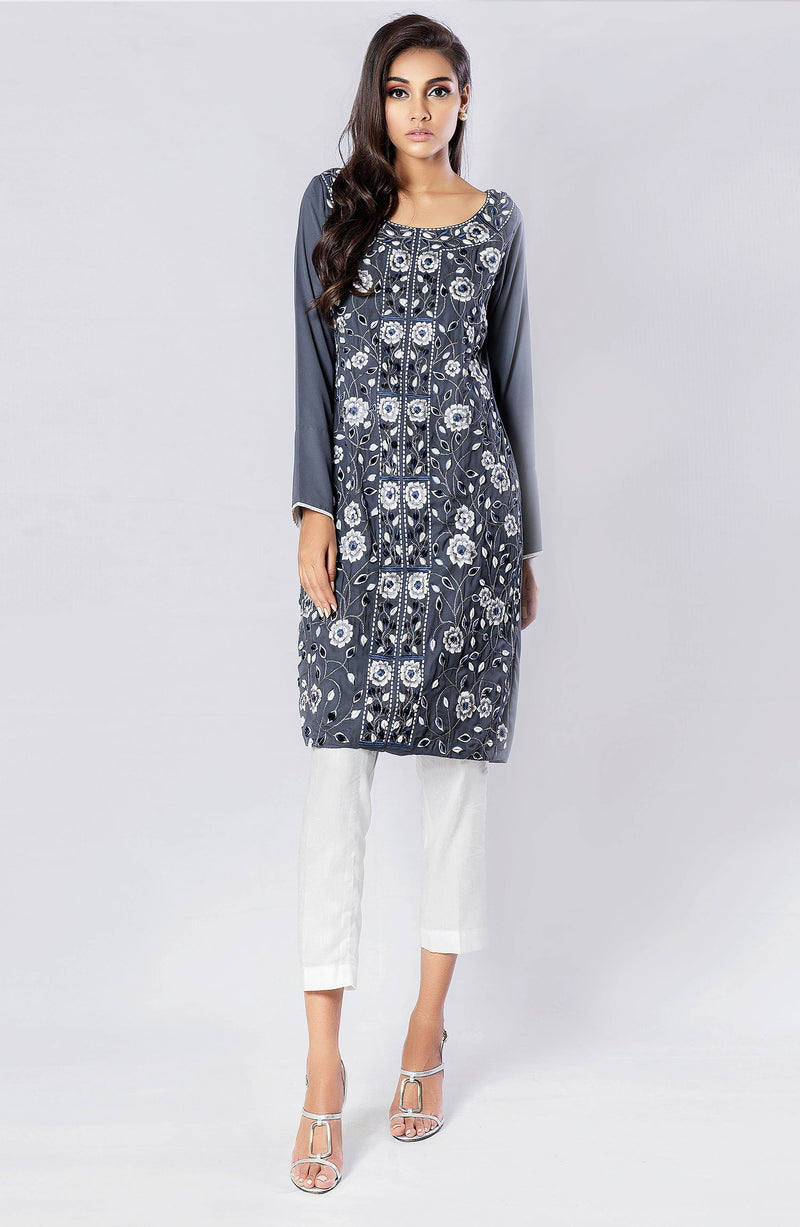 Grey tunic- Heavily Embroidered (two piece set)
