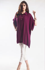 Purple tunic with embroidered sleeves (one piece)